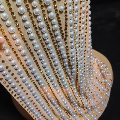 AD1761 Strapless Pearl Beauty Pageant Dress for Women Origin Made Featuring Breathable Fabric and Crystal Embellishments