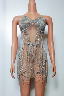 160g Fabric Weight AD2419 Women's Off-Shoulder Dance Party Dress Elegant and Breathable Design