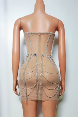 160g Fabric Weight AD2419 Women's Off-Shoulder Dance Party Dress Elegant and Breathable Design