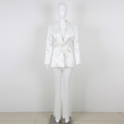 SR2278 Elegant Women's Fashion Suit Spring Two-piece Pearl Suit Pants Women for Spring Season from Guangdong