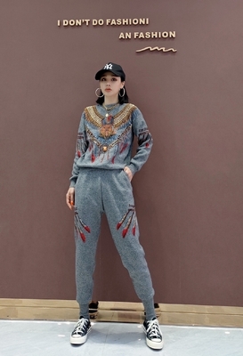WC2205 Women's Fashion Two-Piece Sweater Set The Ultimate Winter Fashion Statement