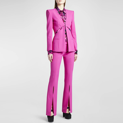 Upgrade Your Wardrobe with SR2277 Women's V-Neck Suit in Regular Sleeve Polyester Cotton Fabric