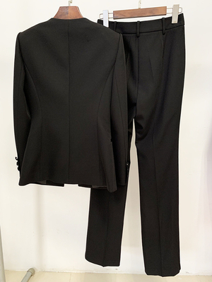 Upgrade Your Wardrobe with SR2277 Women's V-Neck Suit in Regular Sleeve Polyester Cotton Fabric