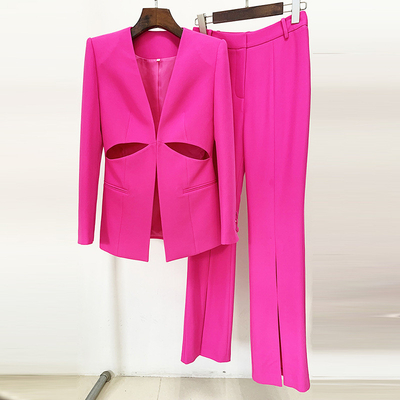 Upgrade Your Wardrobe with SR2277 Women's V-Neck Suit in Regular Sleeve Polyester Cotton Fabric