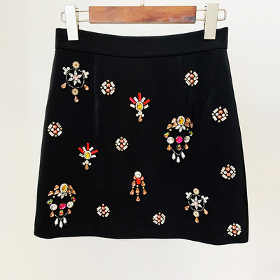 Stock/Ready-to-Ship SR2275 Two-Piece Dress and Elegant for Women Colorful Crystal Long Sleeves 240g Fabric Weight