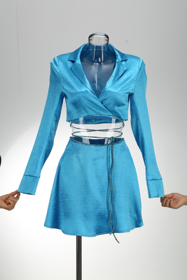 SS2214 Women's Formal V-Neck Diamond Dress Suit Regular Sleeve TOP Style Spring Summer Collection Formal Wear