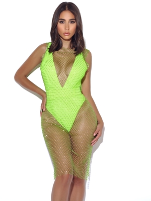 S-L Size Goldsin Women's 2-Piece Set Sexy Hollow Out Mesh and Fashionable for Evening Party Outfit Ensemble
