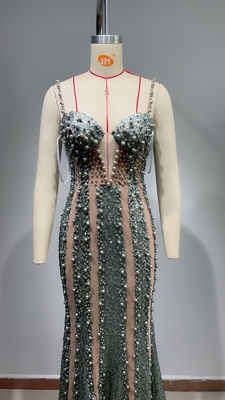 Blue Satin Dress with Off-Shoulder Design and Beautiful Rhinestone Embellishments Tailored to Your Specifications