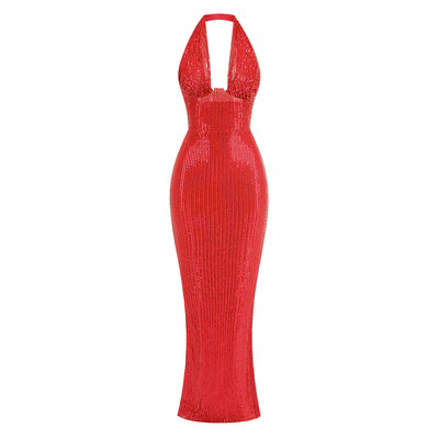 Bruid Mother of the Bride Strap V-Neck Backless Mermaid Long Evening Dress with Natural Waistline and Tie-Up Elements