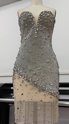 ED2543 Diamond Shimmer One-Shoulder Fringe Luxurious Formal Women's Shimmering Sexy Party Dress Woven with Jacquard Loom