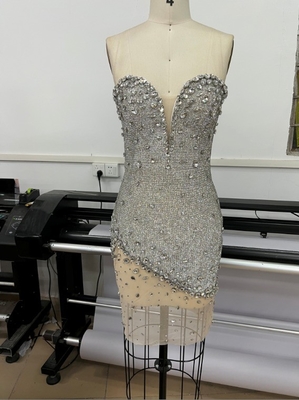 ED2543 Diamond Shimmer One-Shoulder Fringe Luxurious Formal Women's Shimmering Sexy Party Dress Woven with Jacquard Loom
