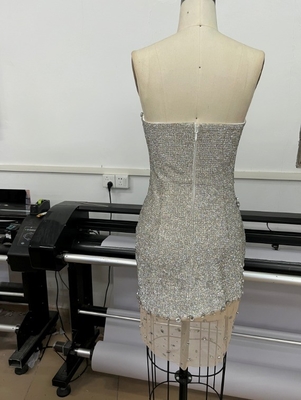 ED2543 Diamond Shimmer One-Shoulder Fringe Luxurious Formal Women's Shimmering Sexy Party Dress Woven with Jacquard Loom