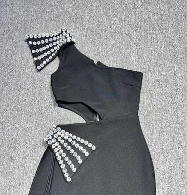 Water Diamond Bandage Dress for Women's Elegant Appearance Kimsheinfashion Summer Dress featuring Embossed Printing