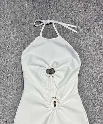 High Slit Backless Maxi Dress in Stretchy Fabric Ideal for Elegant Parties and Formal Events