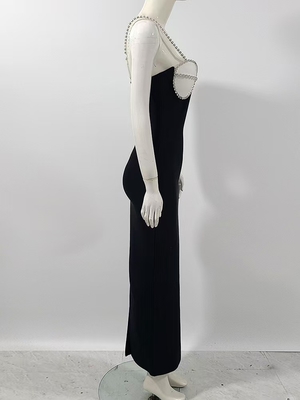 Kimshein Gold Snow Luxurious Party Long Midi Dress Bandage Jumpsuit Slim Fit Bodysuit 260g Fabric Weight Super Thin Size