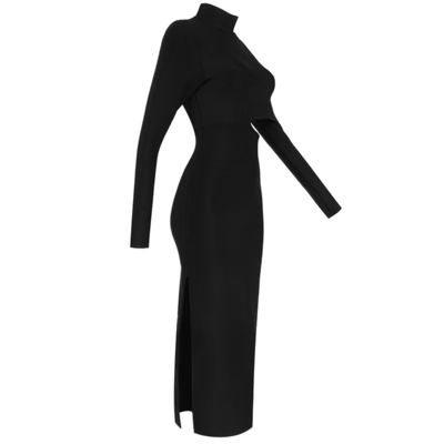 Full Sleeve LS2578 Women's Classic Fashion Casual Dress Long Sleeve Party Dress Elegant Bandage Dress with Other Decorations