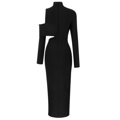 Full Sleeve LS2578 Women's Classic Fashion Casual Dress Long Sleeve Party Dress Elegant Bandage Dress with Other Decorations