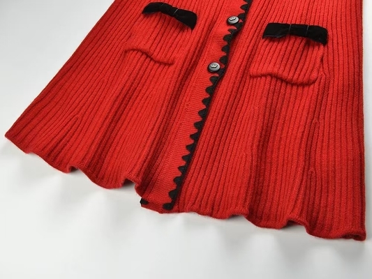 A-Line Party Dress in Vibrant Red for Women's Spring Dress KD2348 Knitwear Dress