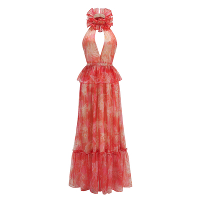SB2959 Customized Summer Evening Gown for Women Backless and Long Embossed Printing Method