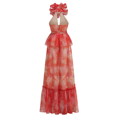 SB2959 Customized Summer Evening Gown for Women Backless and Long Embossed Printing Method