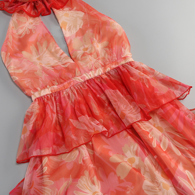 SB2959 Customized Summer Evening Gown for Women Backless and Long Embossed Printing Method