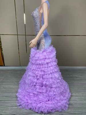 AD2097 End Women's Floor-Length Evening Dress with Classic Water Diamond Design and Luxurious Performance