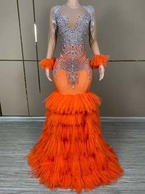 AD2097 End Women's Floor-Length Evening Dress with Classic Water Diamond Design and Luxurious Performance