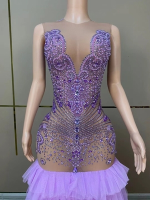 AD2102 Floor Length Classic Evening Gown End Elegant Netted Dress Irregular Shape Perfect for Snowmobiles