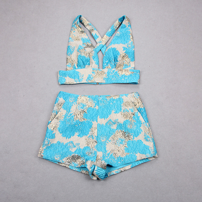 FD2271 Retro Jacquard Fabric Cut Top and Skirt Knitted Two-Piece Women's Set in Thin Weaving Method for Fashion Clothing