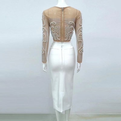 SS2250 Long Sleeve Top and Shimmering Two-Piece Set crafted from Artificial Silk Material for Spring Casual Dress