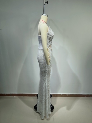 ED2612 220g Pearl Strapless Wedding Dress for Women without Print Method