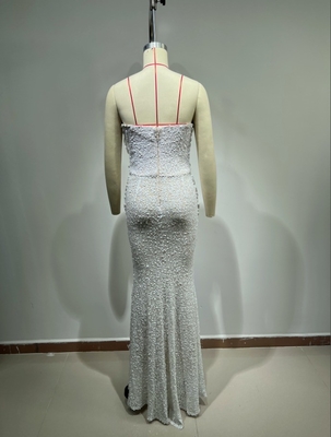 ED2612 220g Pearl Strapless Wedding Dress for Women without Print Method