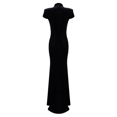 Customizable Logo Position ED2604 Velvet Dress for Women Elegant and Sexy Pearl Evening Dress