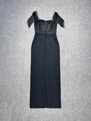 Kimsheinfashion SB3256 Women's Bandage Skirt Elegant and Stylish Party Skirt with Water Diamond Sexy High Slit Skirt 100