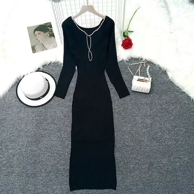 KD2318 Fashionable Winter Women's Elegant Mature Knit Dress Popular Women's Daily Life for Sophisticated and Stylish Look