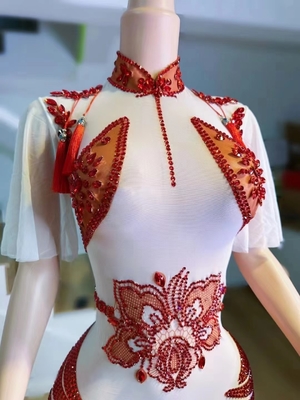 100 AD2222 Elegant Chinese Wedding Dress Party Dress for Women Modern Dance Dress High Slit Traditional Chinese Clothing