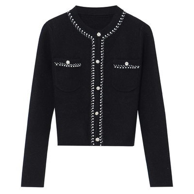 SR2264 Autumn Fashion Women's Two-Piece Set Long Sleeves and Luxurious Crystal Skirt for the Ultimate Fashion Statement