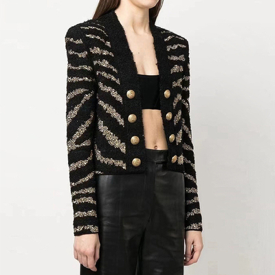 BLAZER Type Tops SR2259 Black Women's Suit 7-Day Fast Sampling and Intelligent Tracking for Fashionable Look