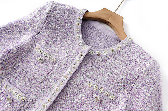 SR2260 Shining Clothing Classic Autumn Fashion Beaded Rhinestone Fabric Party Suit Stylish and Alluring Ideal for Spring