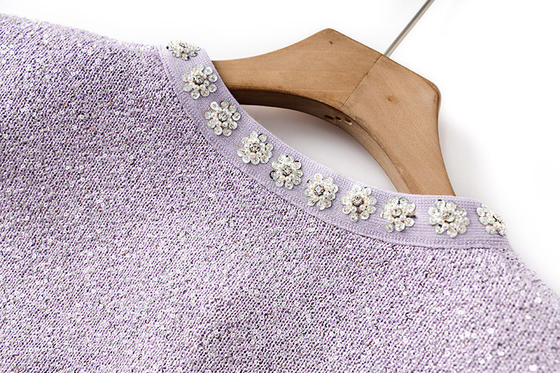 SR2260 Shining Clothing Classic Autumn Fashion Beaded Rhinestone Fabric Party Suit Stylish and Alluring Ideal for Spring