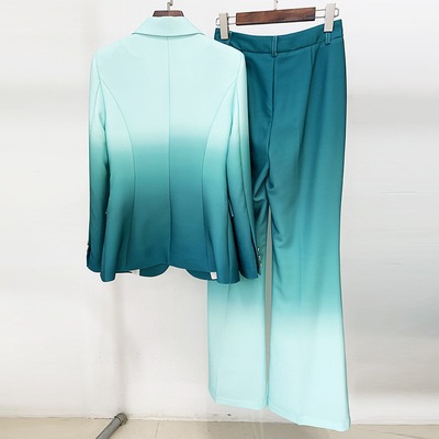 SR2256 Blue Two-Piece Business Suit Spring Autumn Formal Elegant Fashion Long Pants Suit with None Decoration