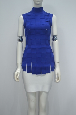 Knee-Length Cross-Border E-Commerce Assembled Grid Fashionable and Elegant Summer Sleeveless Casual Dress Two-Piece Set