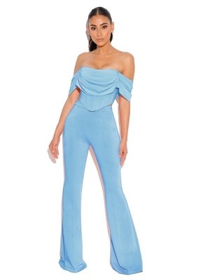 Guangdong Produced Fashionable Long Sleeve High Neck White Off-Shoulder Maxi Dress Holiday Set Fish Tail Two-Piece Dress