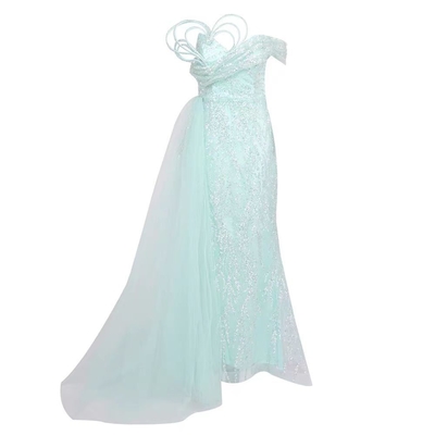 ED2605 Elegant and Luxurious Party Dress Sparkly Sleeveless Evening Gown with 220g Fabric Weight