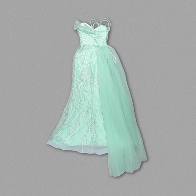 ED2605 Elegant and Luxurious Party Dress Sparkly Sleeveless Evening Gown with 220g Fabric Weight