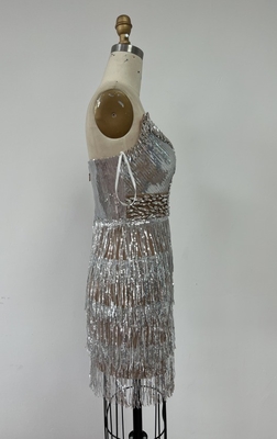 ED2572 Women's Evening Dress Sophisticated Off-Shoulder Gown with Sparkling Water Diamonds and Crystal Embellishments