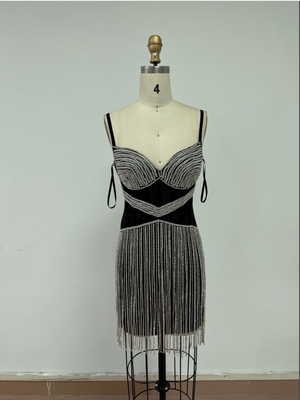 ED2575 Kimshein Fashionable and Elegant Luxury Evening Dress Mini Dress Sexy Crystal Dress Women's Rhinestone from Trusted