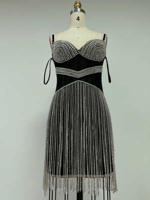 ED2575 Kimshein Fashionable and Elegant Luxury Evening Dress Mini Dress Sexy Crystal Dress Women's Rhinestone from Trusted