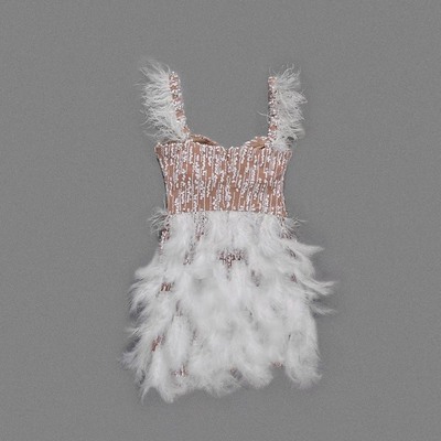 ED2585 Mini Sequin Sexy Feather Birthday Pearl Dress for Girls and Ladies Girls' Night Out Dress