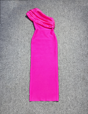 SB3122 Fashion Design One-Shoulder Sleeveless Crystal Dress for Women Breathable Evening Gown Bandage Dress